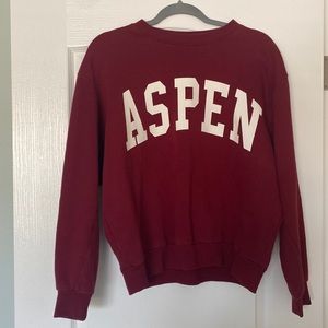 Adult small, dark red ASPEN crewneck